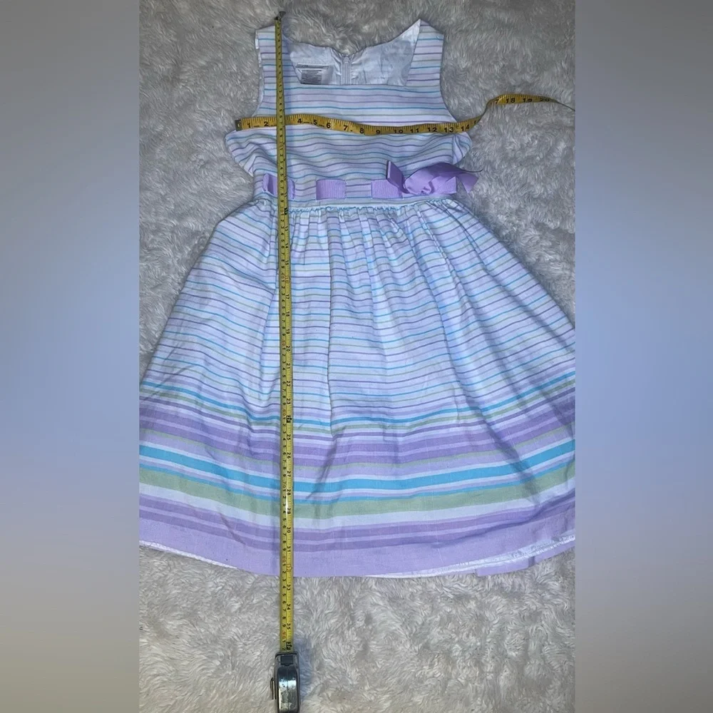 Bonnie Jean Striped Purple and Green girls dress size 14